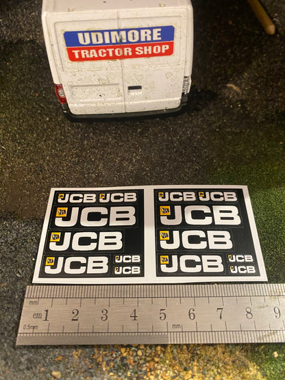 JCB construction x 14 decal pack Professional Pre Cut High quality vinyl decal packs stickers 1:32 scale Loadall Digger Backhoe