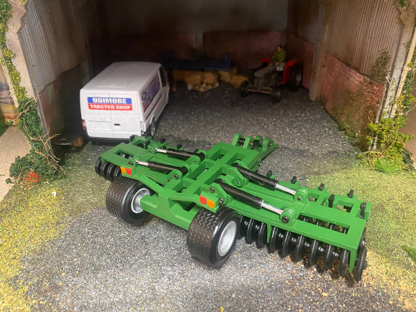 Simba Great Plains Green 6m double folding press cultipress 1:32 scale conversion