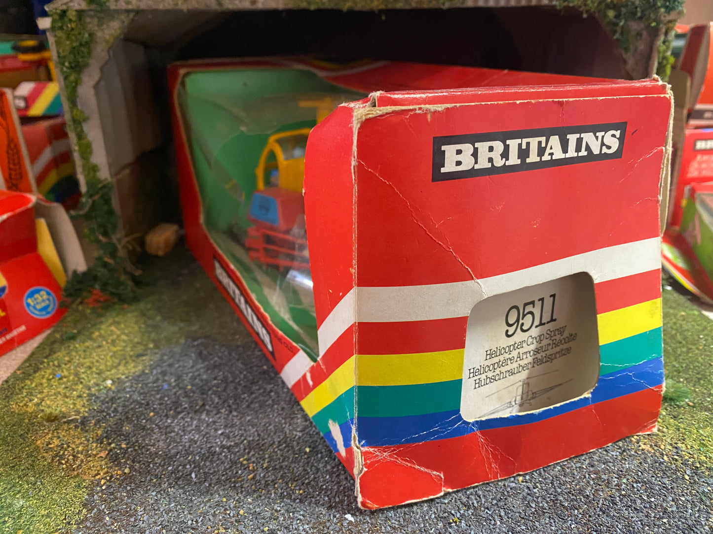 9511 Vintage Britains Hughes ICI Helicopter Crop Sprayer 1:32 scale obsolete