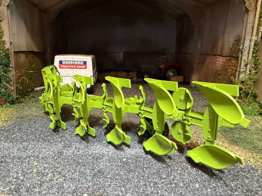 Exclusive UTS Scratch Built Dowdeswell DP7 5 Furrow Plough – Green Mouldboards, Britains Linkage – 1:32 Scale
