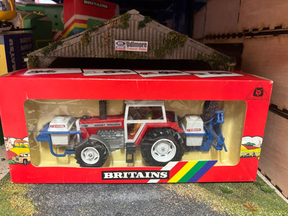 9615 Vintage Britains Massey Ferguson 2680 Tractor front and rear Evard sprayer set 1:32 scale boxed