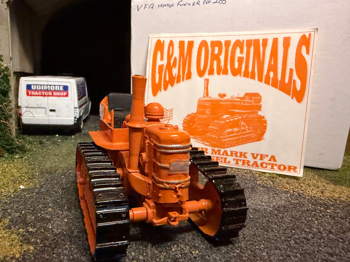 G & M Originals Fowler Mark VFA Diesel Crawler Tracked Tractor – Orange – Handmade 1:32 Scale