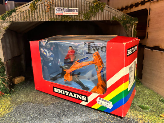 Vintage Britains Twose Rear Mounted Digger 9536 Original Rainbow Box Obsolete 1:32 Scale
