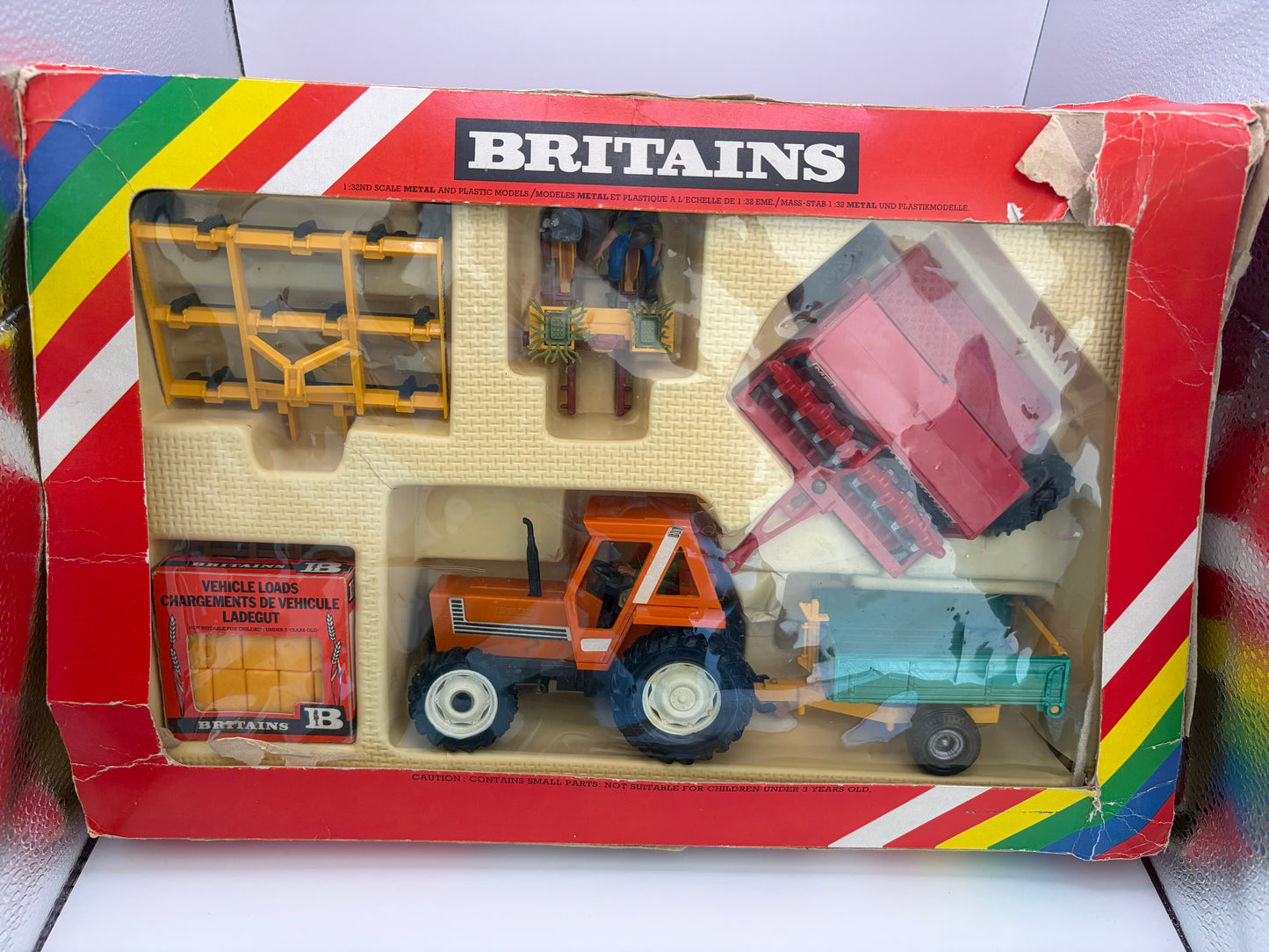 9591 Vintage Britains Fiat Tractor and Implement set 1:32 scale boxed VERY RARE