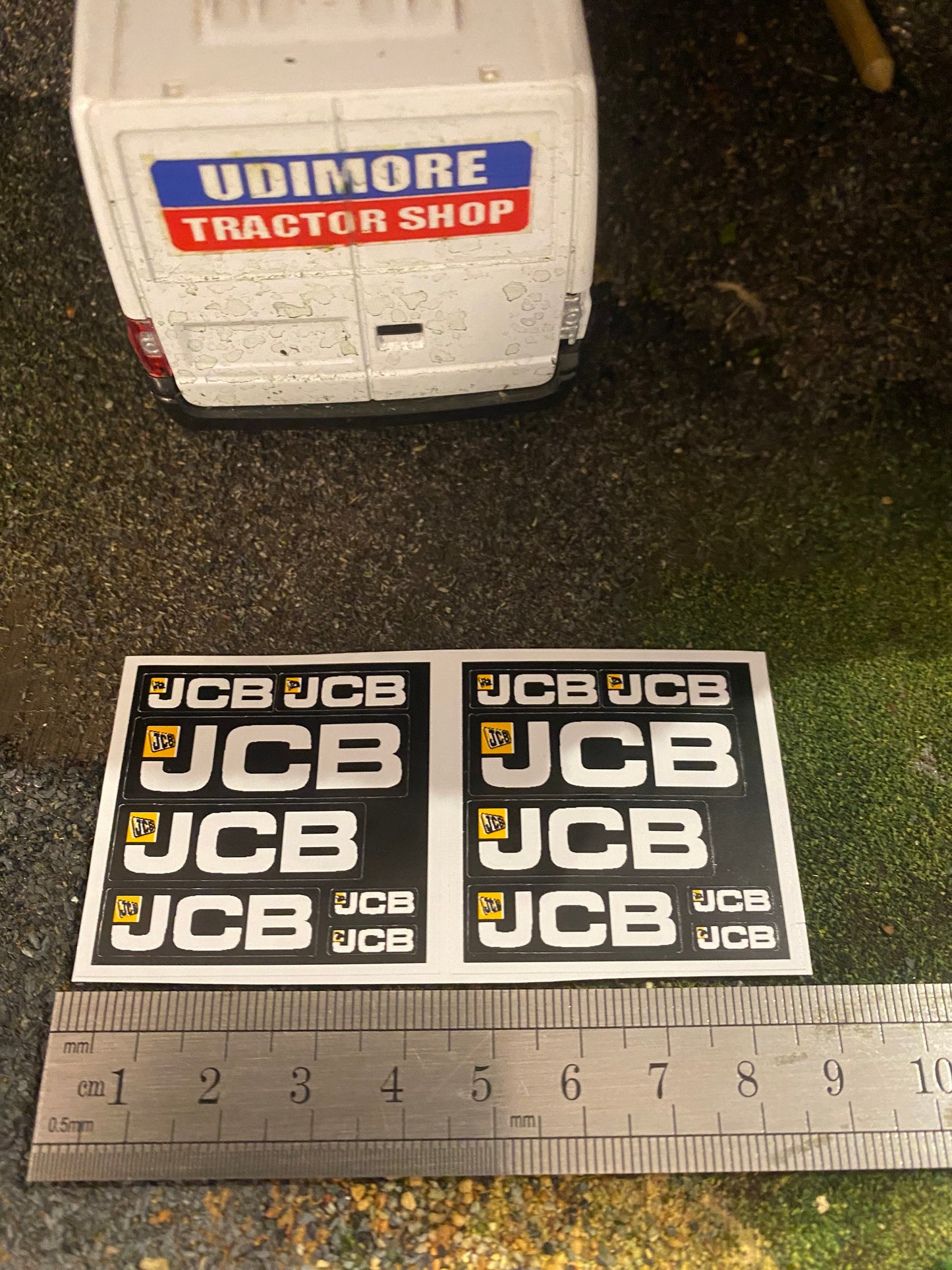 JCB construction x 14 decal pack Professional Pre Cut High quality vinyl decal packs stickers 1:32 scale Loadall Digger Backhoe