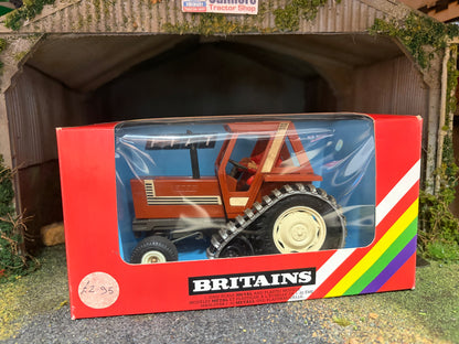 Vintage Britains Brown Fiat 880DT Half Track Tractor 9527 Original Rainbow Box Obsolete 1:32 Scale