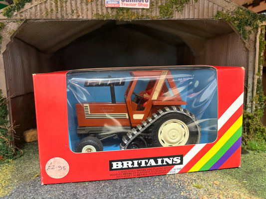 Vintage Britains Brown Fiat 880DT Half Track Tractor 9527 Original Rainbow Box Obsolete 1:32 Scale
