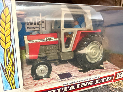 Vintage Britains Massey Ferguson 595 Tractor 9522 Original Straw Box Obsolete 1:32 Scale First Version (1976–1979)