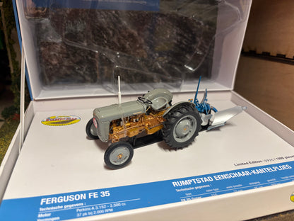 Universal Hobbies Ferguson FE35 Tractor with Rumptstad Plough Set UH5363 Limited Edition Obsolete 1:32 Scale
