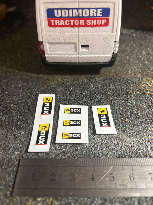 JCB 3CX backhoe loadall x 6 decals 1:32 scale High quality vinyl Tractor construction farm machinery decals