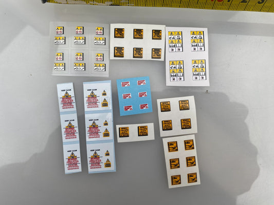 46 warning decals Farm Machinery Trucks Professional Pre Cut High quality vinyl decal packs stickers 1:32 scale Image