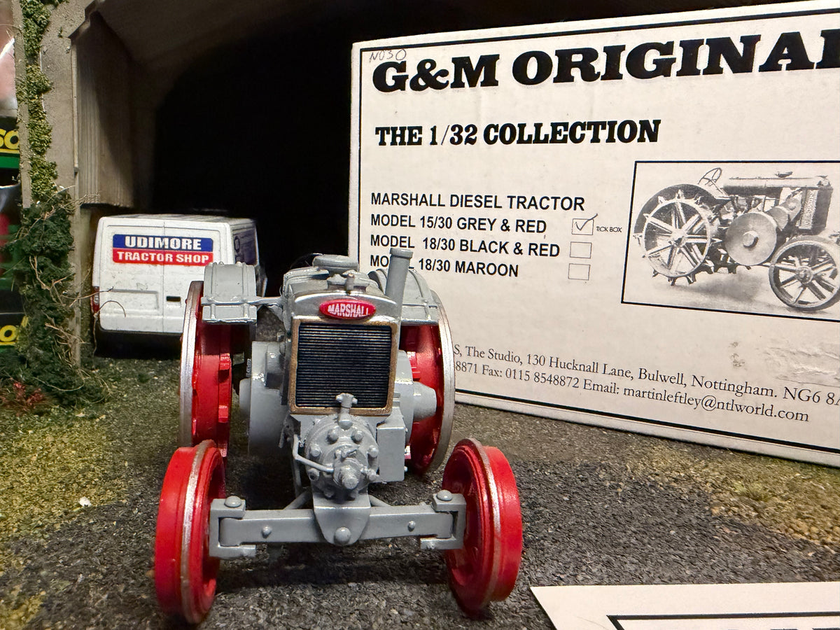 G & M Originals Marshall 15/30 Tractor – Grey & Red Steel Wheels – Limited Edition No. 30 of 100 – Handmade 1:32 Scale