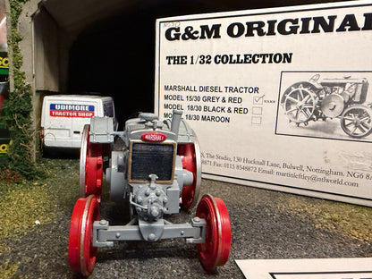 G & M Originals Marshall 15/30 Tractor – Grey & Red Steel Wheels – Limited Edition No. 30 of 100 – Handmade 1:32 Scale