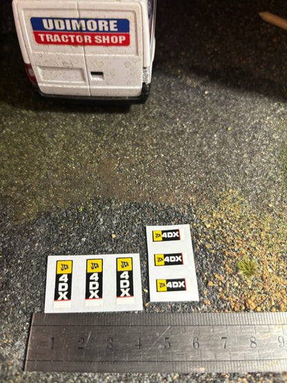 JCB 4DX backhoe loadall x 6 decals 1:32 scale High quality vinyl Tractor construction farm machinery decals