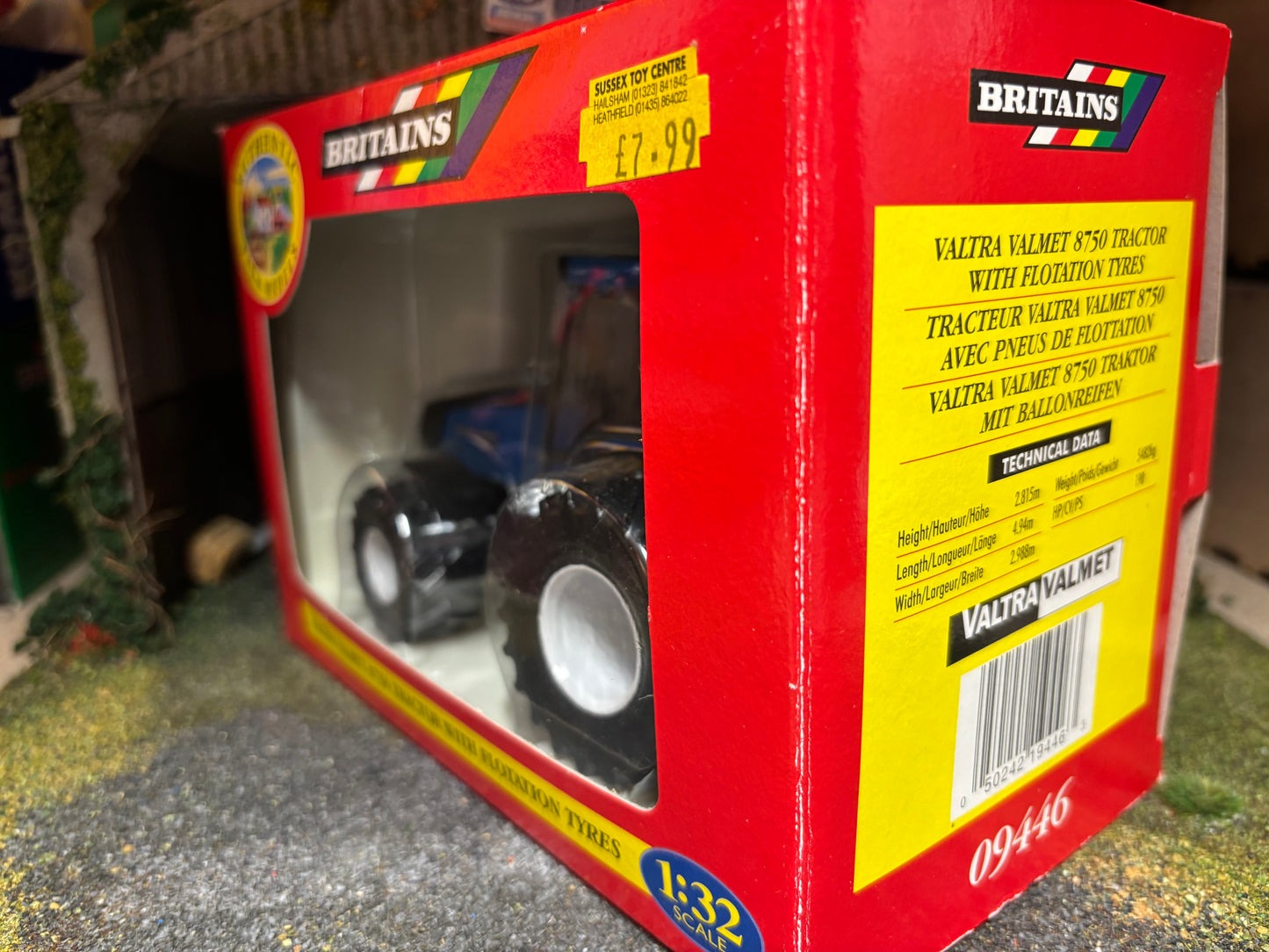 09446 Britains Blue Valtra Valmet 8750 Tractor with Flotation tyres in original  Box obsolete