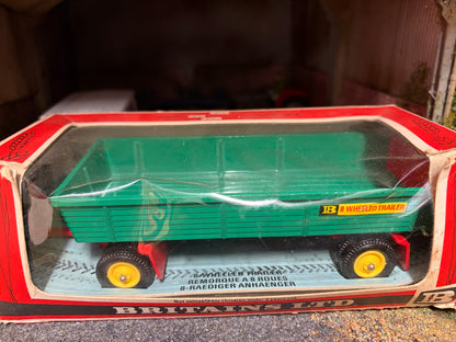 Vintage Britains 8-Wheeled Trailer 9558 Straw Box Obsolete 1:32 Scale