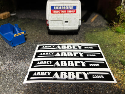 Abbey 2000R slurry tanker 1:32 scale High quality vinyl 12 white sticker set x set farm machinery spreader tanker decals