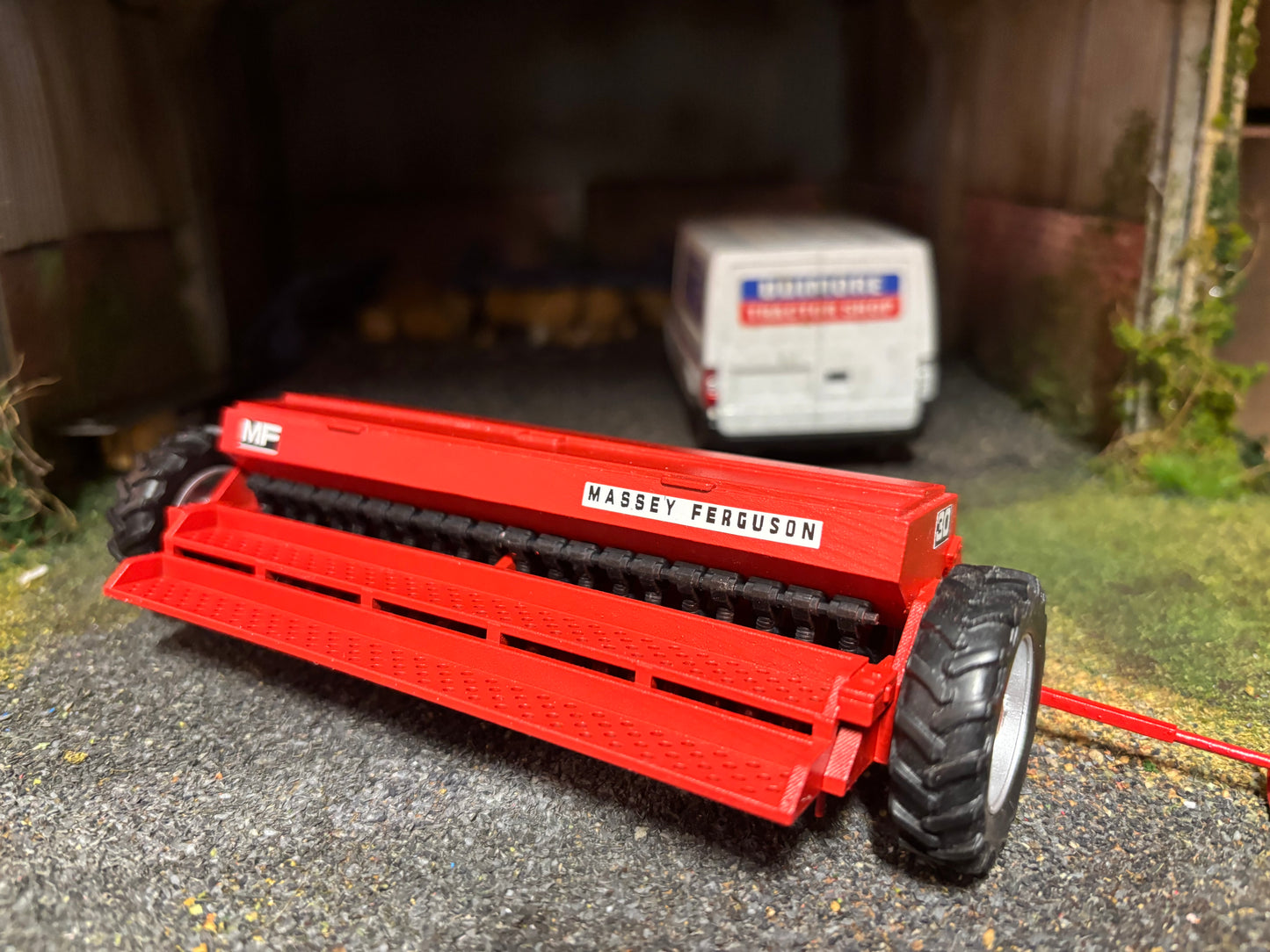 Massey Ferguson MF 30 Seed Drill 4 metre version 1.32 scale Silver wheels