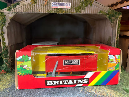 Vintage Britains Massey Ferguson MF200 Tipping Trailer 9572 Original Rainbow Box Obsolete 1:32 Scale