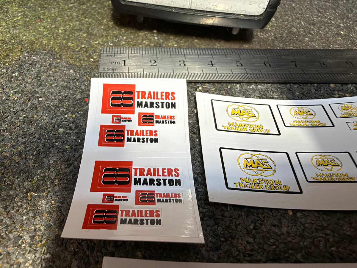 Marston Trailers Decal Set – 24 Pre-Cut Vinyl Stickers – 1:32 Scale Farm Models