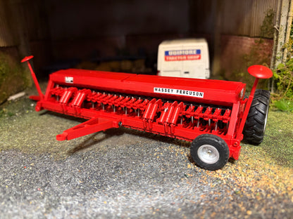 Scratch Built Massey Ferguson MF 30 6 Metre Seed Drill – Silver Wheels – 1:32 Scale