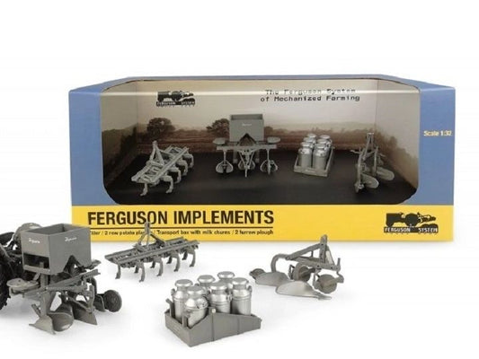 6247 Universal Hobbies Ferguson Implement Set Plough tiller transport box 1:32 Image