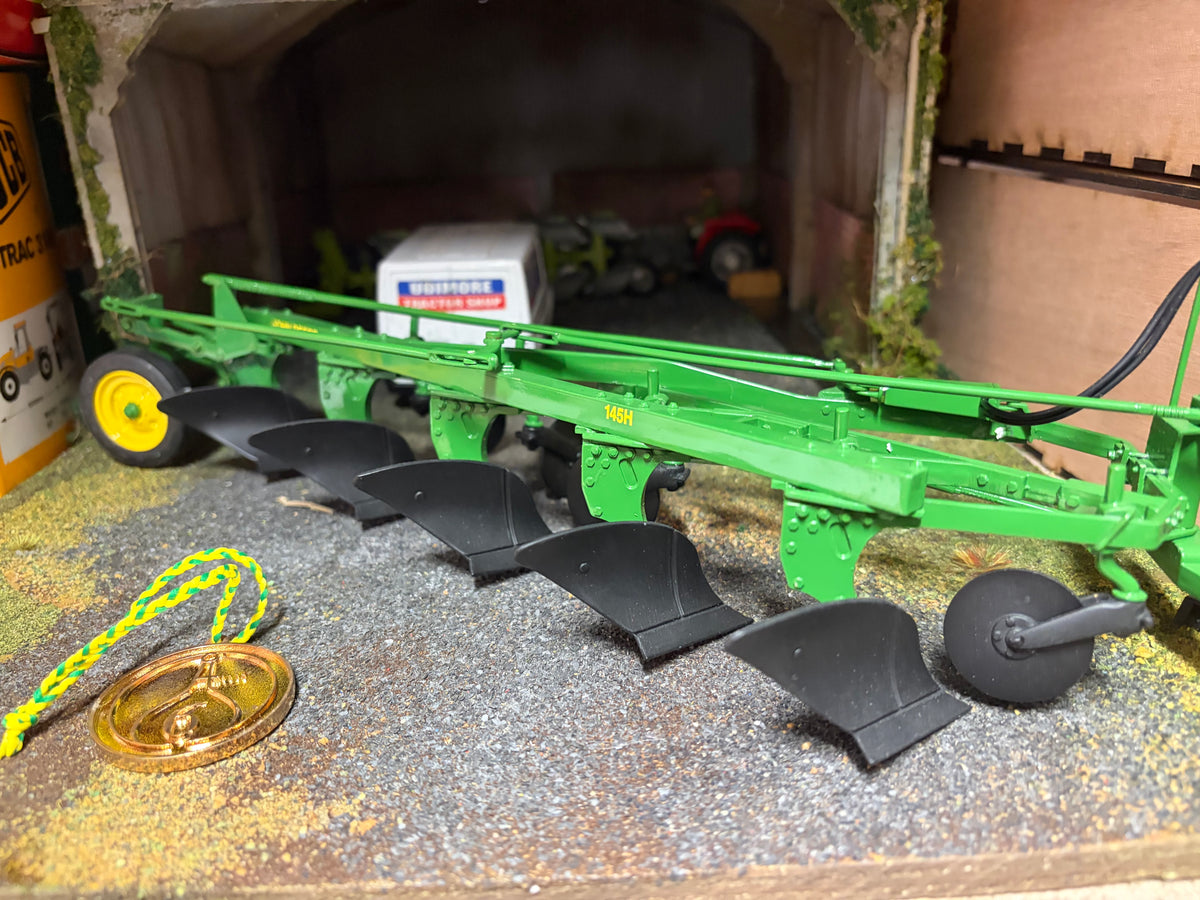 RARE ERTL Precision Classics #6 John Deere F145H 5 Furrow Plough 1:16 – Boxed with Coin