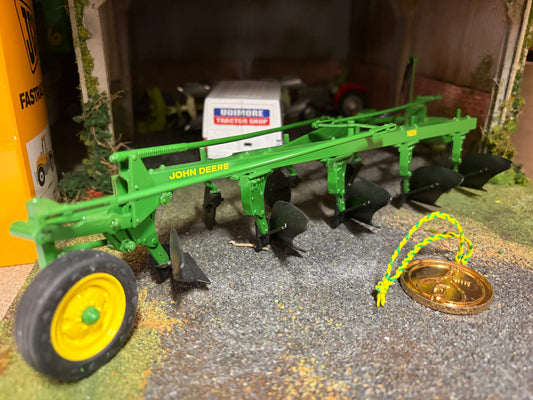 RARE ERTL Precision Classics #6 John Deere F145H 5 Furrow Plough 1:16 – Boxed with Coin