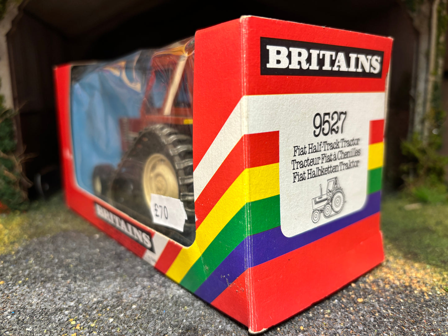 9527 Vintage Britains Brown Fiat 880 DT Half Track Tractor in original Box obsolete