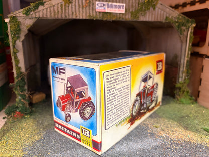 Vintage Britains Massey Ferguson 595 Tractor 9522 Original Straw Box Obsolete 1:32 Scale First Version (1976–1979)