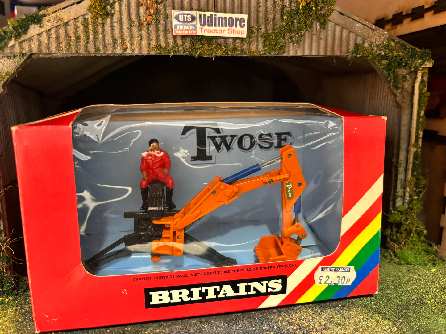 Vintage Britains Twose Rear Mounted Digger 9536 Original Rainbow Box Obsolete 1:32 Scale