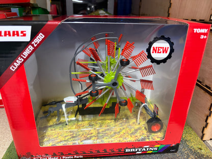 Britains 43427 Claas Liner 2900 Double Rotor Swath Rake 1:32 Scale