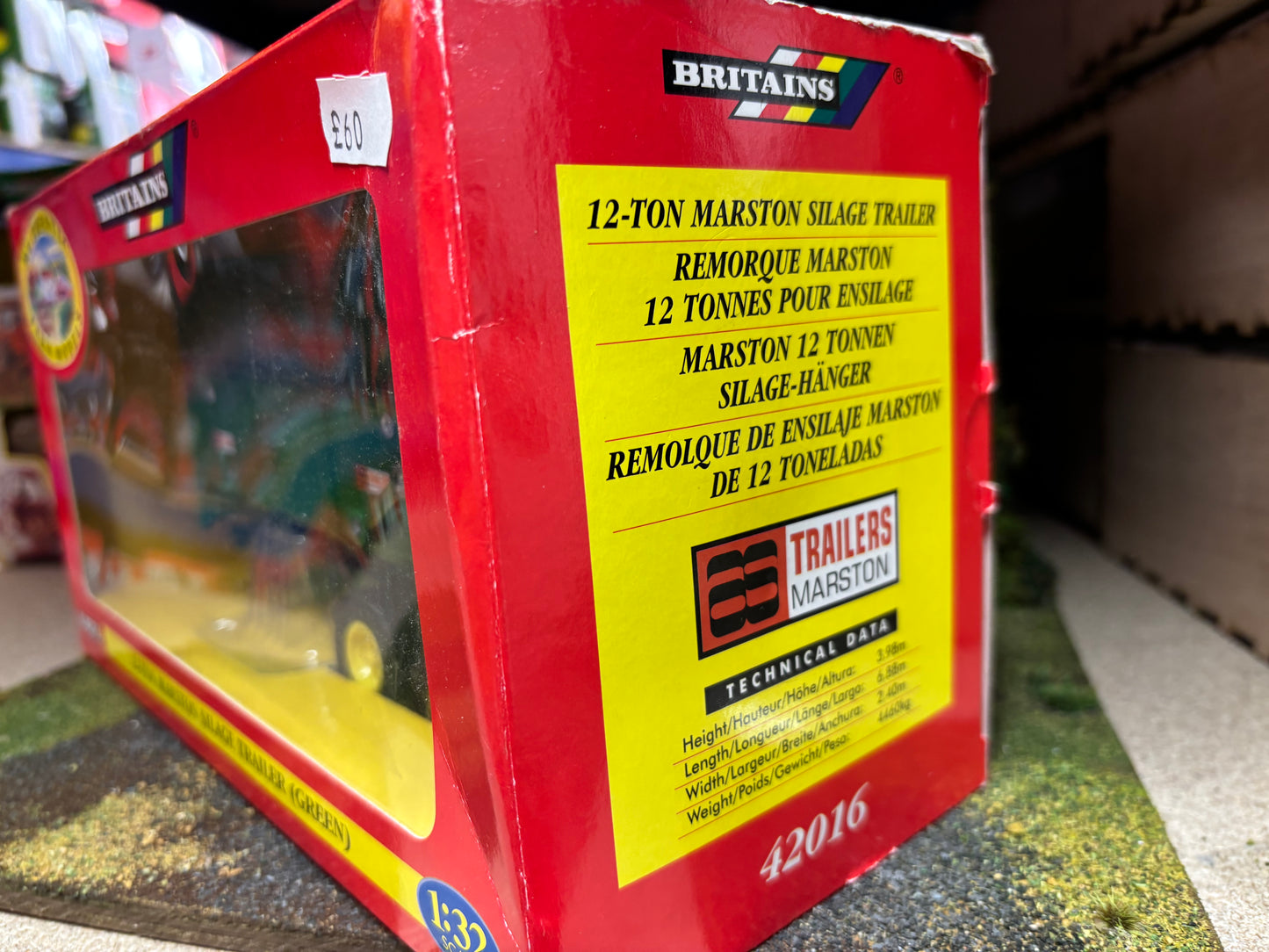 Vintage Britains Green 12 ton Marston Silage trailer 1:32 scale boxed Obsolete 42016