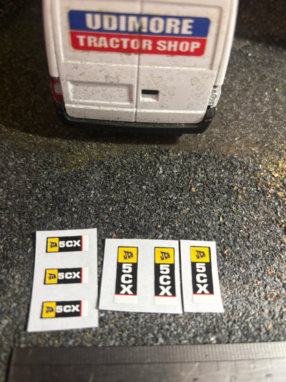 JCB 5CX backhoe loadall x 6 decals 1:32 scale High quality vinyl Tractor construction farm machinery decals