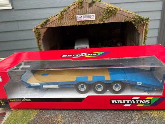 Vintage Britains 43008 Blue Kane Low Loader Trailer 1:32 Scale Boxed Obsolete