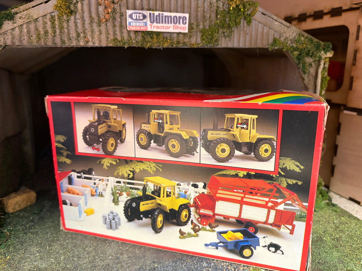 Vintage Britains Mercedes-Benz MB Trac 1500 Tractor 9525 Original Rainbow Box Obsolete 1:32 Scale