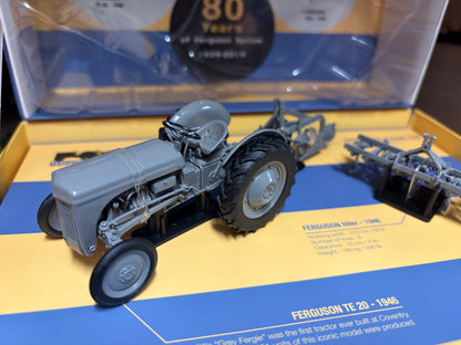 Universal Hobbies Ferguson TE-20 Tractor with Ferguson Plough & Tiller Set UH6238 Limited Edition Obsolete 1:32 Scale