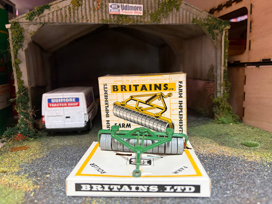 Vintage Britains Green Farm Roller First Edition 1:32 Scale Boxed Obsolete - 9533