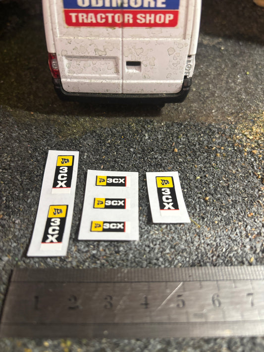 JCB 3DX backhoe loadall x 6 decals 1:32 scale High quality vinyl Tractor construction farm machinery decals