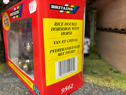 9562 Vintage Britains Rice Double Horsebox Trailer with Horse 1:32 scale boxed obsolete