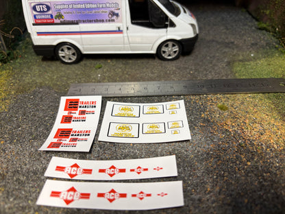 Marston Trailers Decal Set – 24 Pre-Cut Vinyl Stickers – 1:32 Scale Farm Models