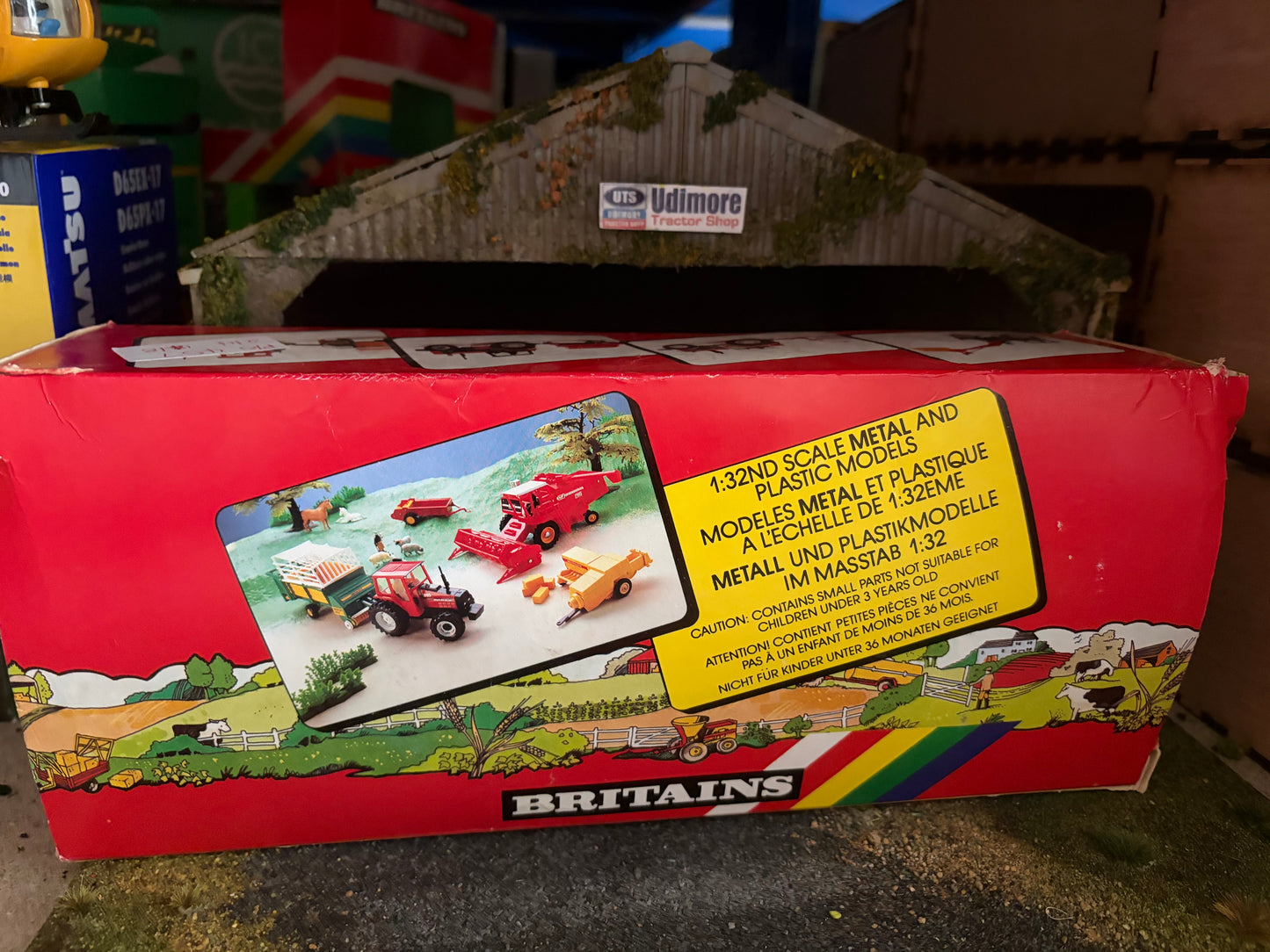 9534 Vintage Britains Krone Benac RBR 3000 bale trailer 1:32 scale Rainbow box Obsolete