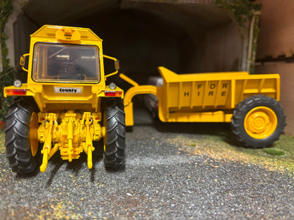 Industrial County 1184 Tractor with Shawnee Poole trailer set Conversion 1:32 scale
