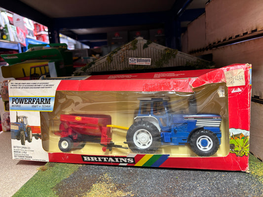9381 Britains POWER FARM Ford TW35 Tractor Vicon Vari Spreader in original  Box obsolete VINTAGE