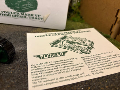 G & M Originals Fowler Mark VF Diesel Crawler Tracked Tractor – Green – Handmade 1:32 Scale