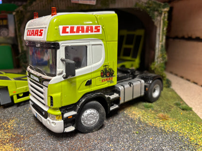 Scania R620 Truck Low Loader Conversion in CLAAS colours 1/32 farming models 1:32 scale SIKU