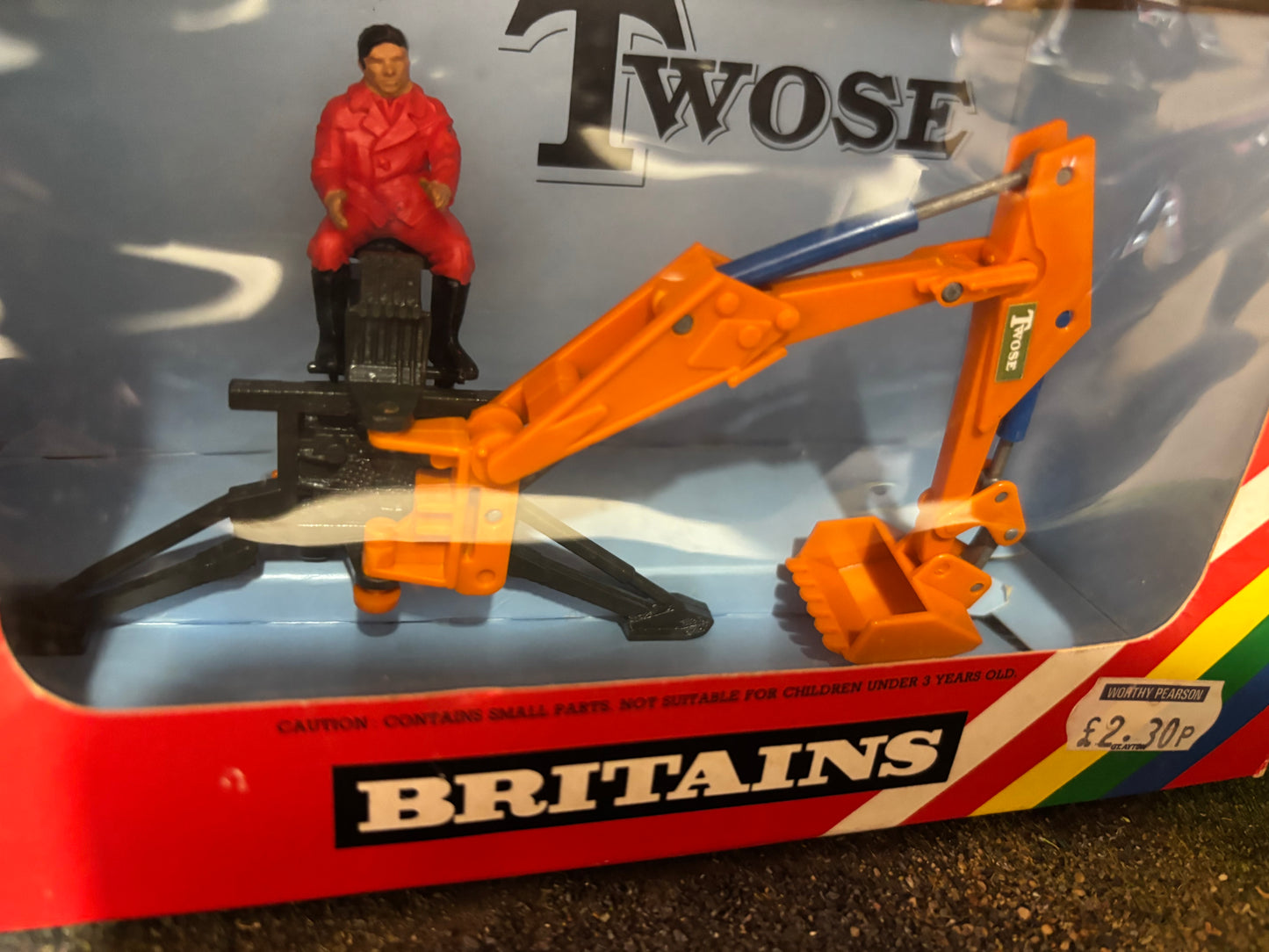 Vintage Britains Twose Rear Mounted Digger 9536 Original Rainbow Box Obsolete 1:32 Scale