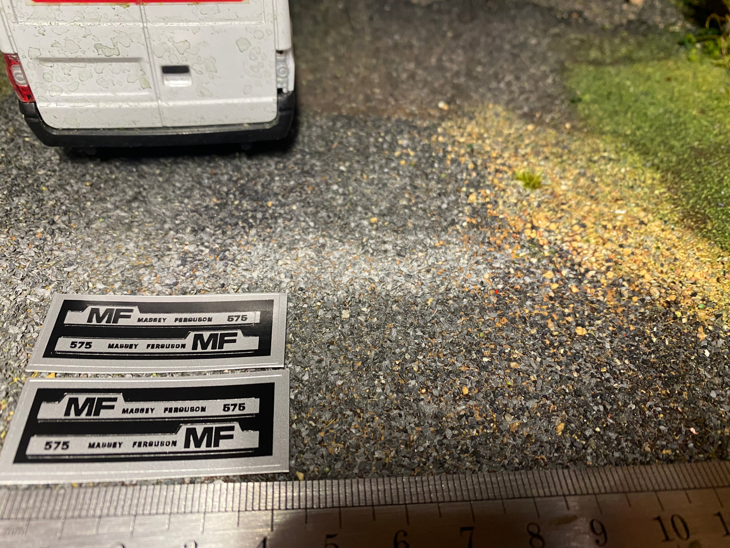 Massey Ferguson 575 Tractor Professional pre cut bonnet decals 4 x 40mm High quality vinyl pack decals bonnet farm machinery decals 1:32 scale