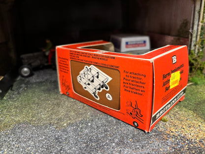 9561 Vintage Britains Bomford Superflow Herse Cultivator 1:32 scale STRAW box obsolete