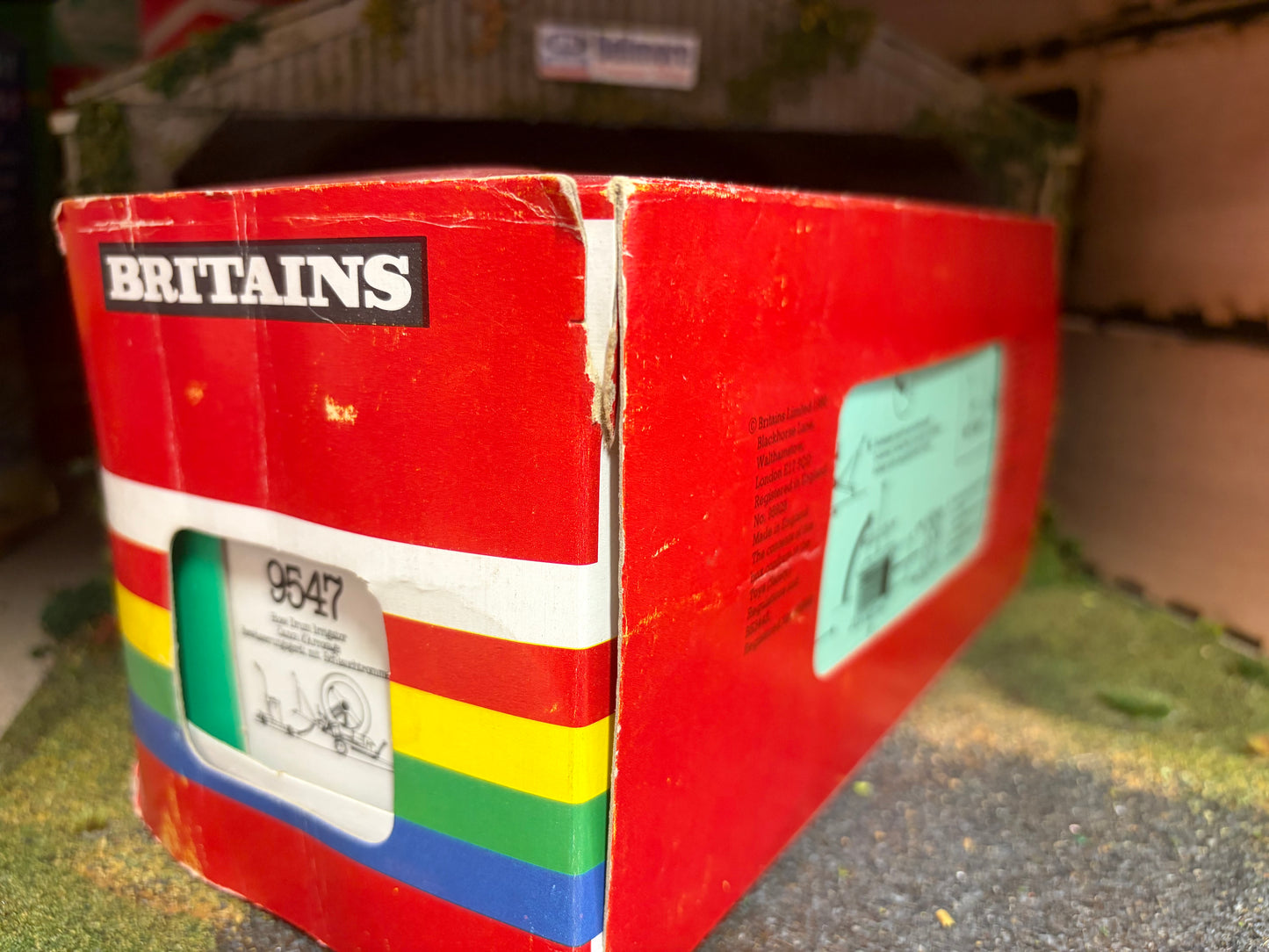 9547 Vintage Britains Wright Rain ST110 Hose Drum Irrigator 1:32 scale Rainbow box Obsolete